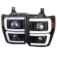thumbnail image 1 of Switch Back Sequential Turn Signal Projector Headlight with LED Bar Chrome Housing & Clear Lens for 2008-2010 Ford F-250, 1 of 1