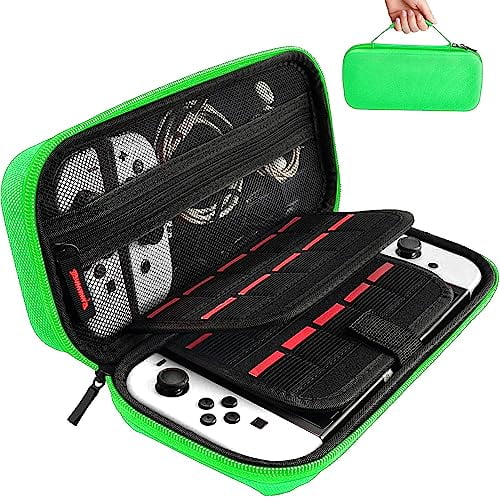 Switch Carrying Case Compatible with Nintendo Switch/Switch OLED,with 20 Games Cartridges Protective Hard Shell Travel Carrying Case Pouch for Console & Accessories
