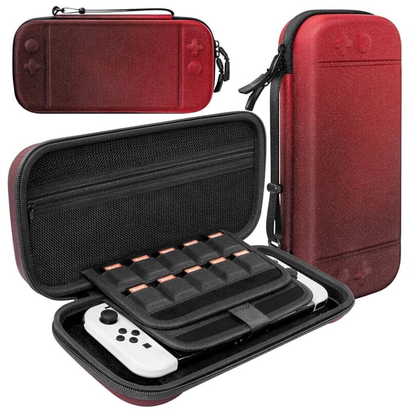 Switch Case for NS2 2025 Accessories with Screen Protector, Travel Carrying Game Hard Case for NS Switch 2, Large Portable Switch Bag (Red)