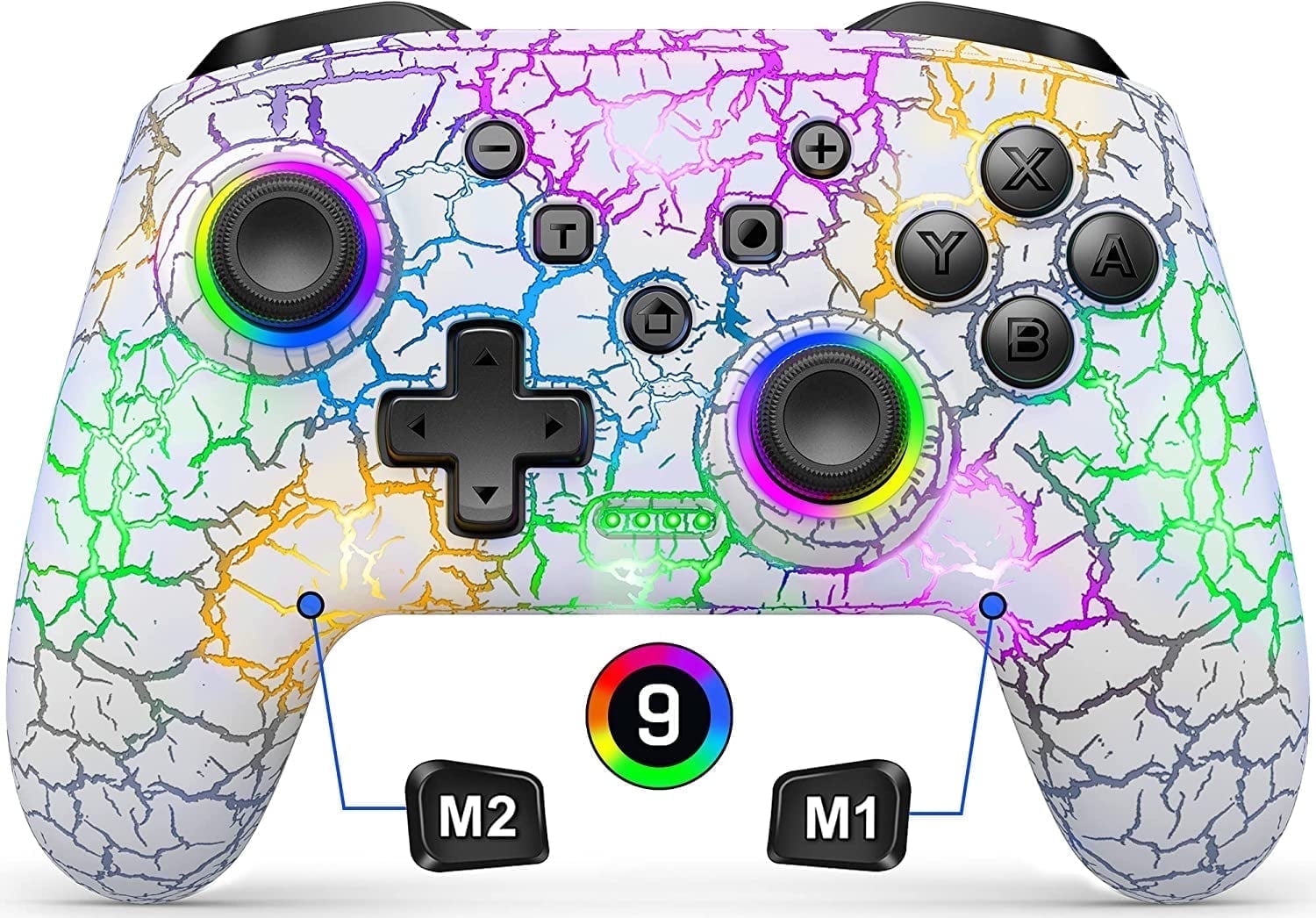 Switch Controller,BEBONCOOL Wireless Switch Pro Controller for Nintendo Switch/Lite/OLED /PC/IOS/Android,White