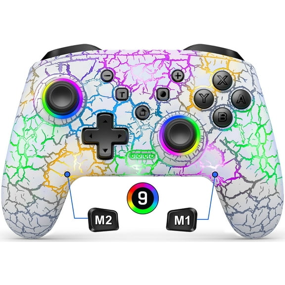 Switch Controller,Beboncool Wireless Switch Pro Controller for Switch 2/OLED/Lite/PC/Android/iOS with Dual Back Triggers & Turbo Mode