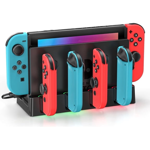 Switch Controller Charging Dock Station with Charging Cable, Joy Con Charger Dock for Switch & OLED, Switch Accessories for Gamer