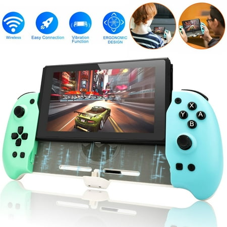 Switch Controller Fit for Nintendo Switch/OLED Joy-Con Handheld Mode, EEEkit Ergonomic Switch Pro Grip Controller with 6-Axis Gyro, Dual Motor Vibration, Back Button Mapping, Kickstand, Game Card Slot