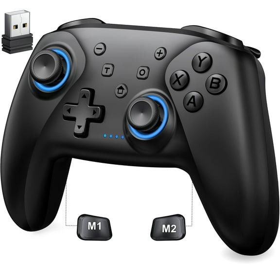 Daenfyy Switch Controller with Hall Joystick for Nintendo Switch/Lite/OLED/Switch 2 Controller, Wireless Switch Pro Controller Compatible with PC/Android/iOS, Programmable