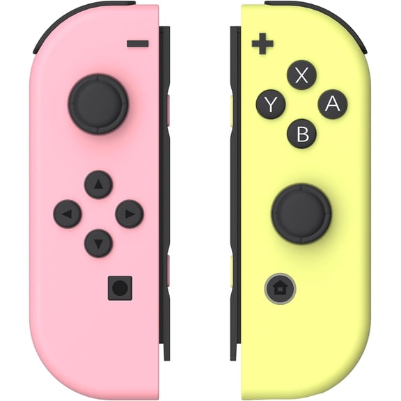 Switch Controller (L/R) for Nintendo Switch, Gamepad with Turbo/Wake-up/Screenshot/Motion Control (Neon Pink/Neon Yellow)