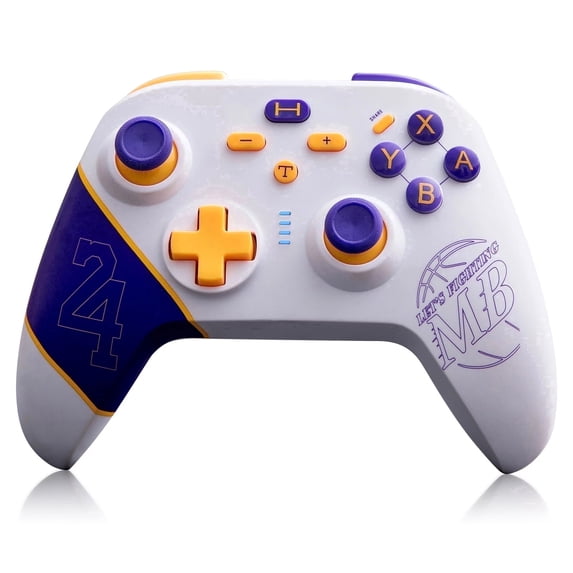 ERFKJE Wireless Pro Controller Compatible with Switch/OLED/Lite/PC/IOS/Android,Dual Vibration Programmable Turbo 6-axis Gyro Function,White