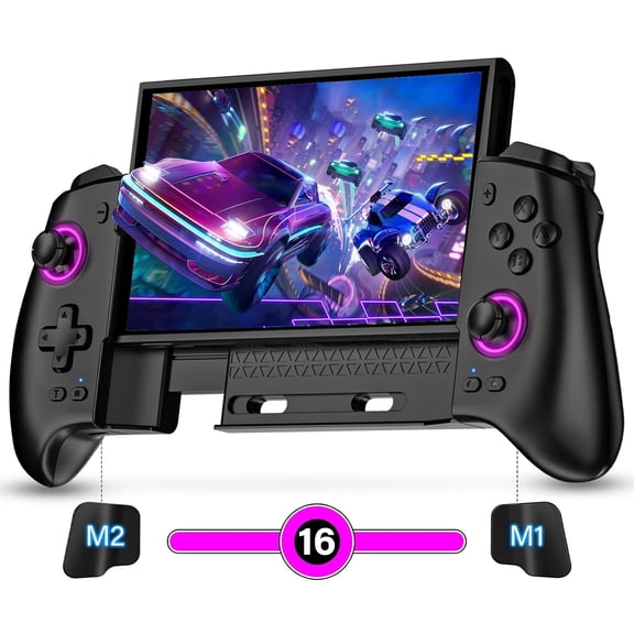Switch Controller for Switch/OLED/Switch 2 Switch Controllers with 16 LED Lit Color Hall Effect One-Piece Joypad Switch Pro Controller Switch Controller with Turbo & Dual Motor Vibration