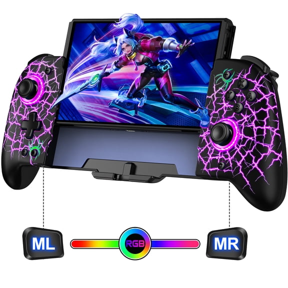 Switch Controller, QQV Switch Pro Controller with Turbo, Vibration, Programmable for Nintendo Switch/OLED Joypad