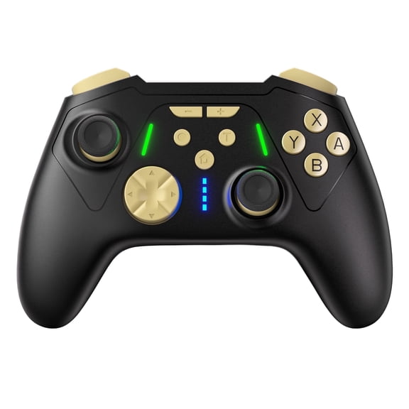 Wireless Pro Controller Compatible with Switch/Lite/OLED/ PC/iOS/Android, Gamepad Joystick with RGB Lighting,BT 5.3,Black