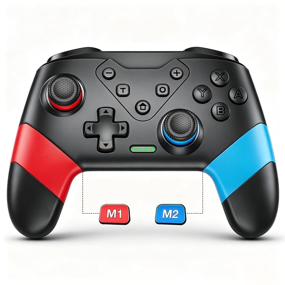 Switch Controller Compatible with Switch/Switch Lite/Switch OLED, Extra Controller with Paddles, Wireless Switch Pro Controller with Turbo, 6-Axis Gyro,Programmable with Buttons,Black
