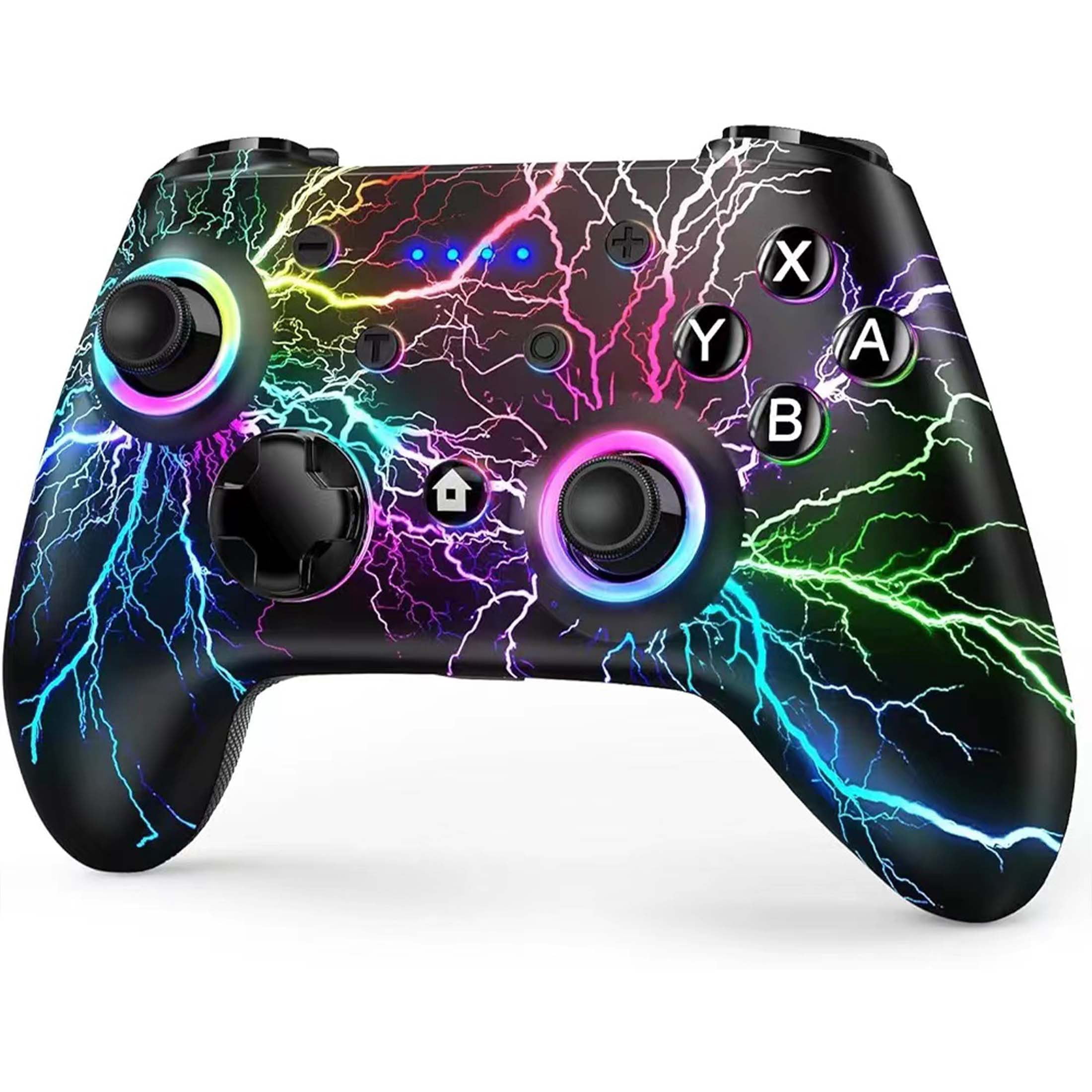 Switch Controller, Wireless Switch Pro Controller for Switch/OLED/Lite, RGB Lightning Programmable Bluetooth Gamepad with Turbo/Dual Vibration/6-Axis