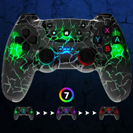 Switch Controller, YUOY Wireless Switch Pro Controller for Nintendo Switch/Lite/OLED /PC/IOS/Android, Black Crack