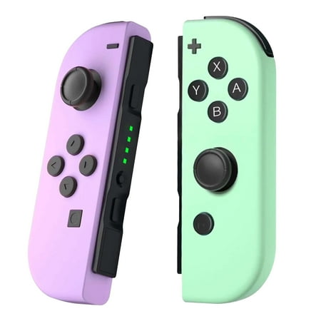 Switch Controller for Nintendo, L/R Wireless Gaming Controller with Wake-up & Motion Control - Purple & Green