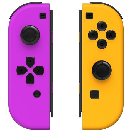 L/R Wireless Switch Controller for Nintendo Switch/Oled/Lite/Switch 2 Gaming Controller with Motion Control & Wake-Up, Purple & Orange