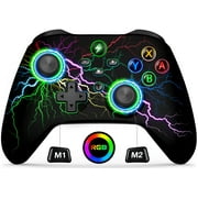 Switch Controller for Nintendo Switch/Lite/OLED, ESYWEN Wireless Switch Pro Controller with 9 Colors RGB, Programmed, Wakeup, Turbo, Vibration