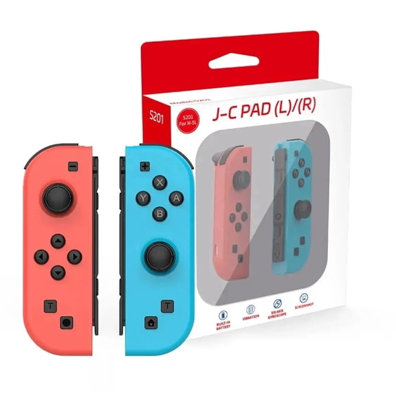 Switch Controller for Nintendo Switch/Lite/OLED, Red-Neon Blue