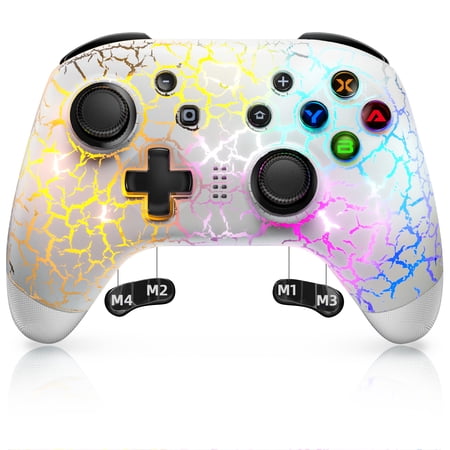 Switch Controller for Nintendo Switch/Switch Lite/OLED, Blutooth Controller with RGB Lights, Programmable, TURBO, Motion Control & Wake-up