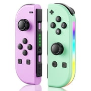 Switch Controller for Nintendo Switch,Wireless Controllers (L/R) With LED Support Vibration/WakeUp Function/Motion Control Purple,Green
