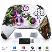 EasySMX X15 Wireless Gaming Controller with Hall Effect Joysticks & Triggers, 1000mAh Battery, 40Hrs Playtime, 7-Color RGB, 2 Programmable Back Keys for PC/Switch/Android/iOS