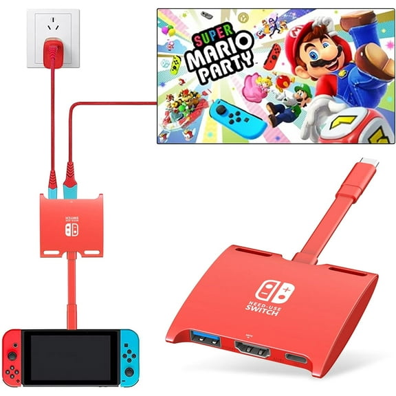 Switch Dock, 4K@60Hz for Nintendo Switch Dock, 1080P@60Hz for Nintendo Switch Docking Station Switch TV Dock with HDMI, USB and 100W PD Port, Portable Switch Dock Compact Switch MacBook Samsung DEX