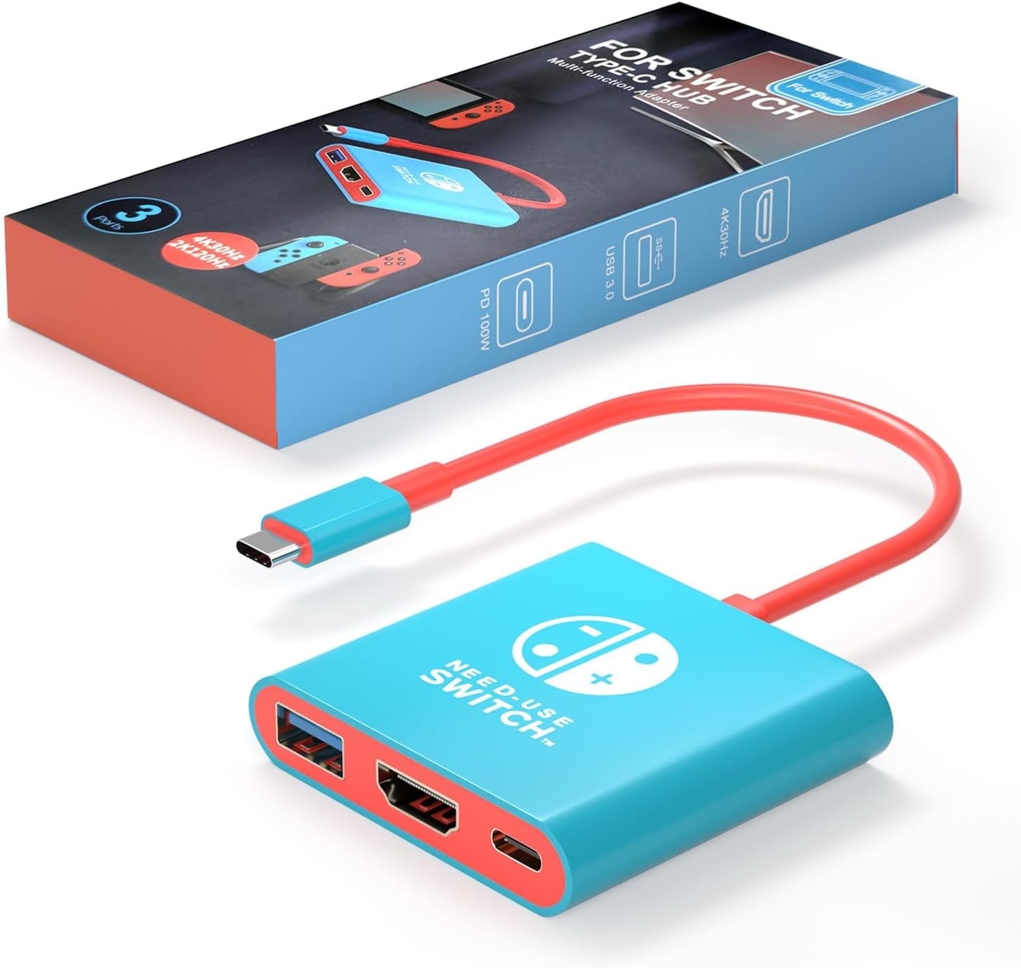 Switch 2 Dock Docking Station with HDMI2.0 USB3.0 Port, 1-Ports, 1 Display for Switch, Switch 2,Switch OLED, Steam Deck