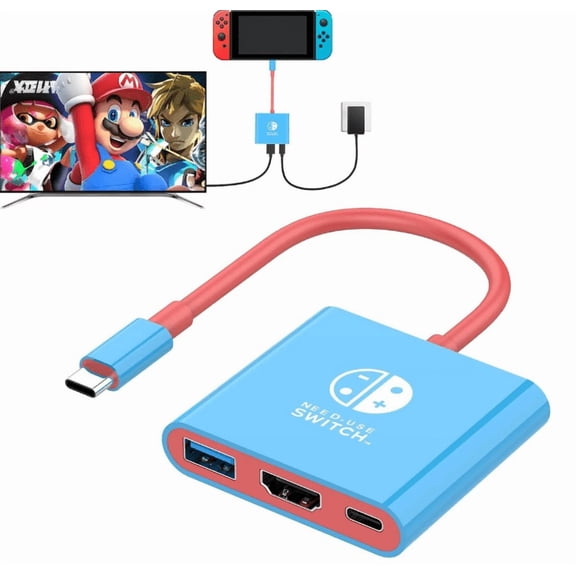 Switch Dock for Nintendo Switch Docking Station, Upgrade for Nintendo Switch Dock with 4K HDMI USB 3.0 100W USB-C Charging Port, Portable Switch Dock Switch HDMI Adapter