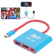 Switch Dock for Nintendo Switch Docking Station, Upgrade for Nintendo Switch Dock with 4K HDMI USB 3.0 100W USB-C Charging Port, Portable Switch Dock Switch HDMI Adapter
