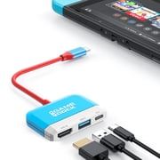 Switch Dock for Nintendo Switch/OLED Switch,3-in-1 Mini Switch TV Dock with 4K HDMI USB 3.0 Port USB C PD 100W Charging,