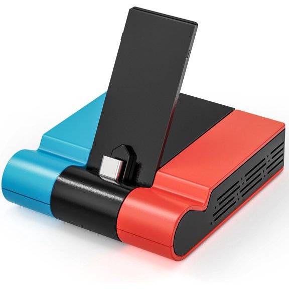 Switch Dock, Portable Foldable TV Docking Station for Nintendo Switch & Switch OLED, 4K HDMI, USB 3.0, Type C Charging Port, Black Blue Red
