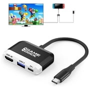 Switch Dock for Nintendo Switch/OLED Switch,RREAKA Portable TV Dock with 4K HDMI USB 3.0 Port and 100W Charging,Travel Dock Replacement for Switch