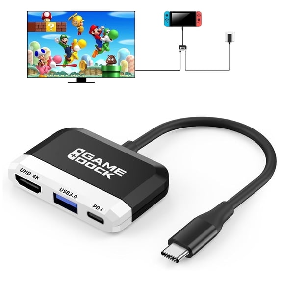 Switch Dock for Nintendo Switch/OLED Switch,RREAKA Portable TV Dock with 4K HDMI USB 3.0 Port and 100W Charging,Travel Dock Replacement for Switch