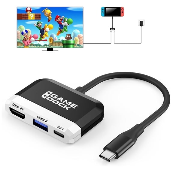 Switch Dock for Nintendo Switch/OLED Switch,RREAKA Portable TV Dock with 4K HDMI USB 3.0 Port and 100W Charging,Travel Dock Replacement for Switch