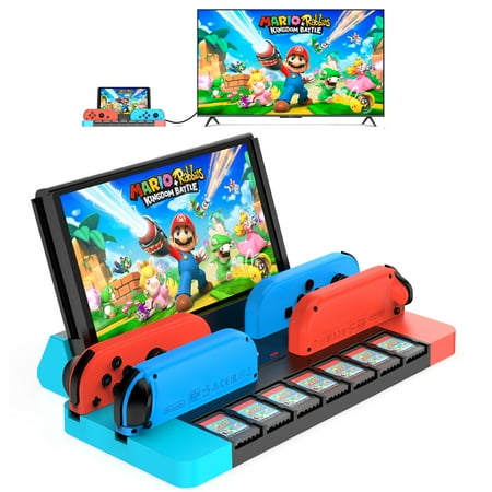 Switch Docking Station for TV and Joycon Controller Charger Compatible with Nintendo Switch, Switch Charging Stand Support 4k HDMI Video 1080P with Switch Controller Charger & 10 Game Slots