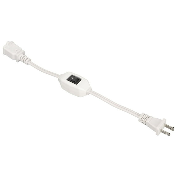 On Off Switch Extension Cord, Safe 2 Prong Polarized Extension Cord? Portable Flame?Retardant One?Time?Forming For 1-15P?Male?to 1-15R?Female Plug White