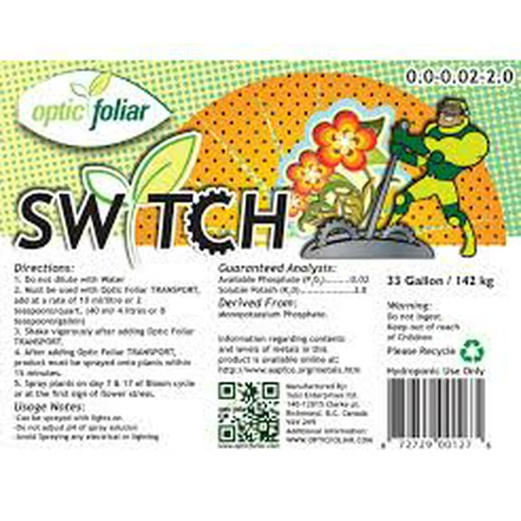 Switch Foliar Nutrition 0-0.02-2 Optic Foliar 34oz