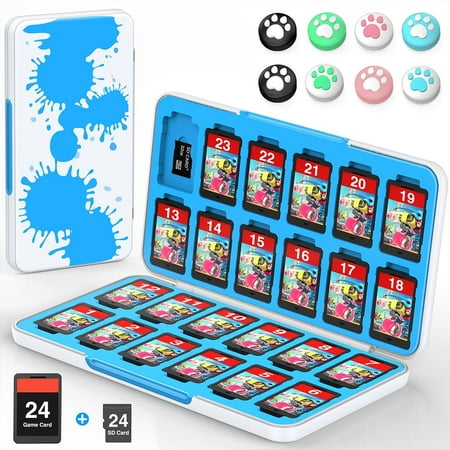 Switch Game Card Case for Nintendo Switch,ESYWEN Switch Game Case Holder with 24 Slots Card & 24 Slots Micro SD Card Storage Holder Box,Switch Accessories