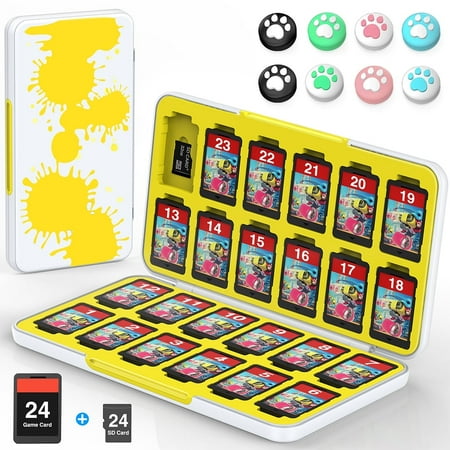 Switch Game Card Case for Nintendo Switch,ESYWEN Switch Game Case Holder with 24 Slots Card & 24 Slots Micro SD Card Storage Holder Box