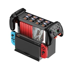 JAVRUNWOF Switch Game Storage Tower, Switch OLED Accessories, Switch Dock with Pro Controller Holder,Black
