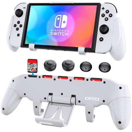 Switch Grip with Upgraded Adjustable Stand, Compatible with Nintendo Switch & O, Asymmetrical Grip
