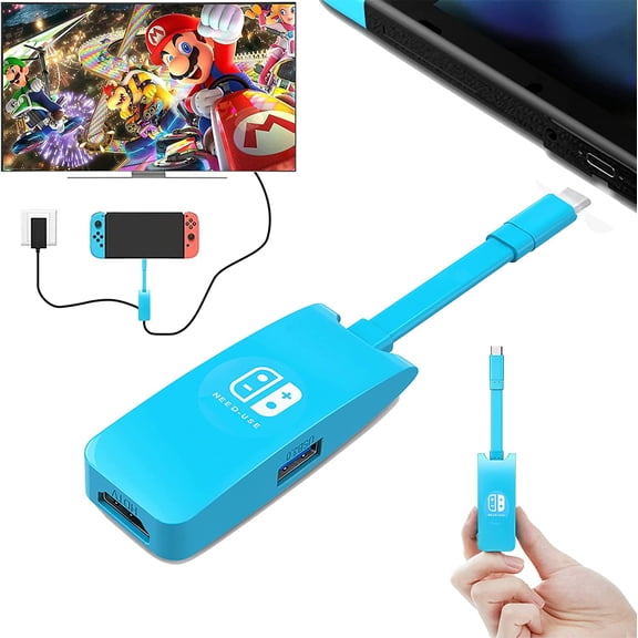 Switch HD Adapter Hub Dock Replacement for Switch/OLED, Portable Mini Type C to 4K HD and USB Port TV Dock Charging Docking Station Base Adapter Hub for MacBook Laptop Tablet Phone