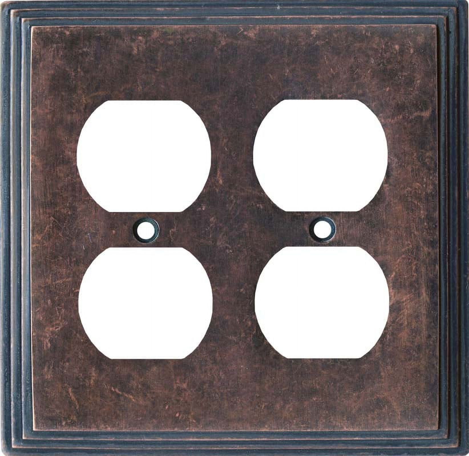 Switch Hits Art Deco Step Mottle Antique Copper 2 Gang Electrical