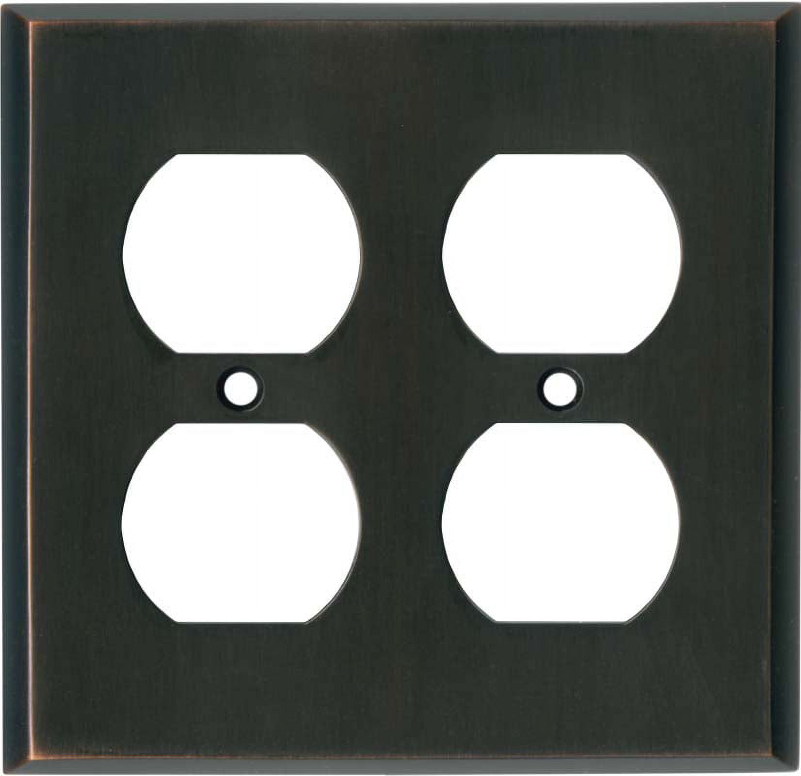 Switch Hits Oil Rubbed Bronze 2 Gang Electrical Outlet Covers