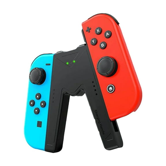 Gamepad Charging Grip Compatible with Nintendo Switch & OLED, V-Shaped Joycons Controller Charger with Indicators-Black