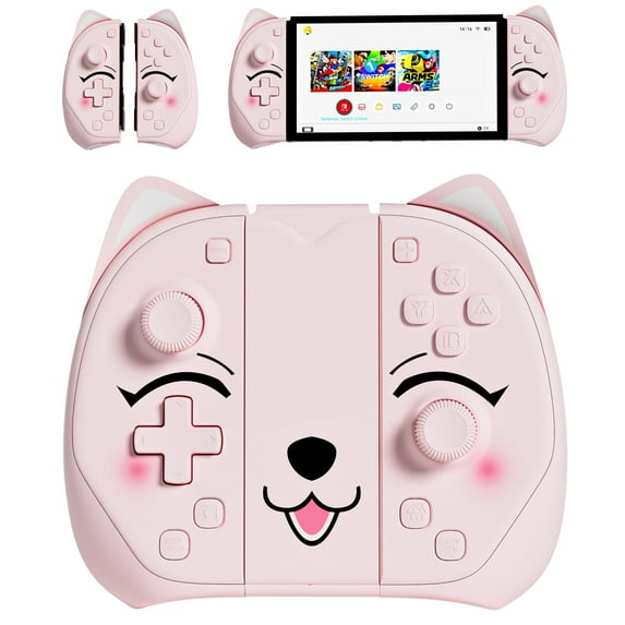 Mytrix Pink Cat Switch Joypad L/R Gaming Wireless Controller for Nintendo Switch OLED Lite