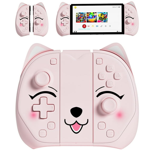 Switch Joypad for Nintendo Switch Controller Pink Cat, Mytrix L/R Gaming Wireless Controller for Nintendo Switch/ Switch OLED /Switch Lite Replacement