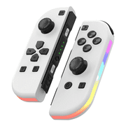 Switch Controller for Nintendo Switch, Wireless Game Controller (L/R) with Light Support Turbo/Vibration/6-Axis Motion Control - Dual White