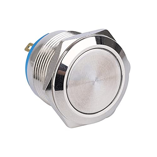 Uxcell 22mm Metal Push Button Switch – Momentary DPDT, 2NO 2NC, 24V Green LED, 8 Terminals