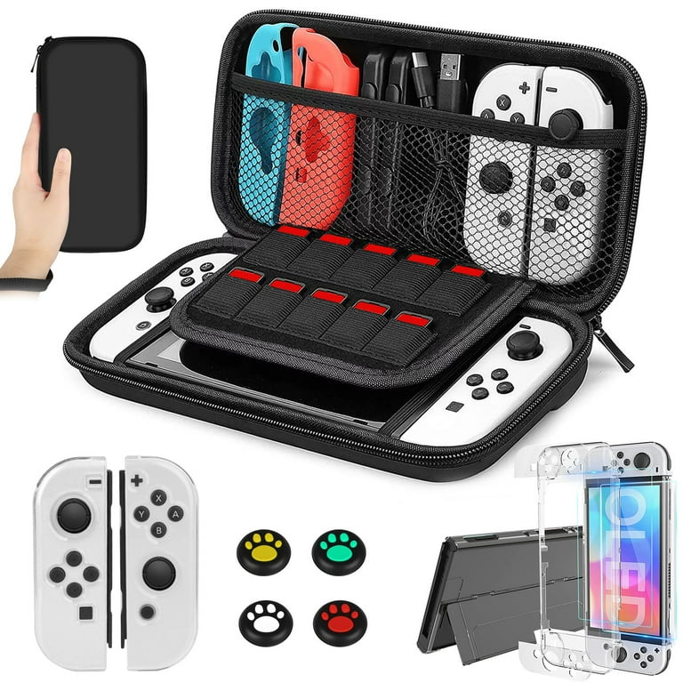 Switch OLED Carrying Case Kit TSV 10 in 1 Accessories Bundle for