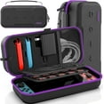 thumbnail image 1 of Switch OLED Carrying Case for Nintendo Switch/OLED Model, Portable Switch Travel Carry Case Fit for Joy-Con and Adapter, Hard Shell Protective Switch Pouch Case with 20 Games, Purple, 1 of 7