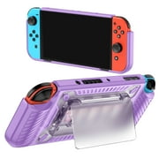 Protective Shell Case for Nintendo Switch OLED Console with Game Cartridge Slot-Purple